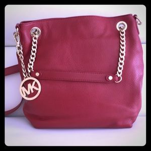 MK red shoulder/ jet set  bag